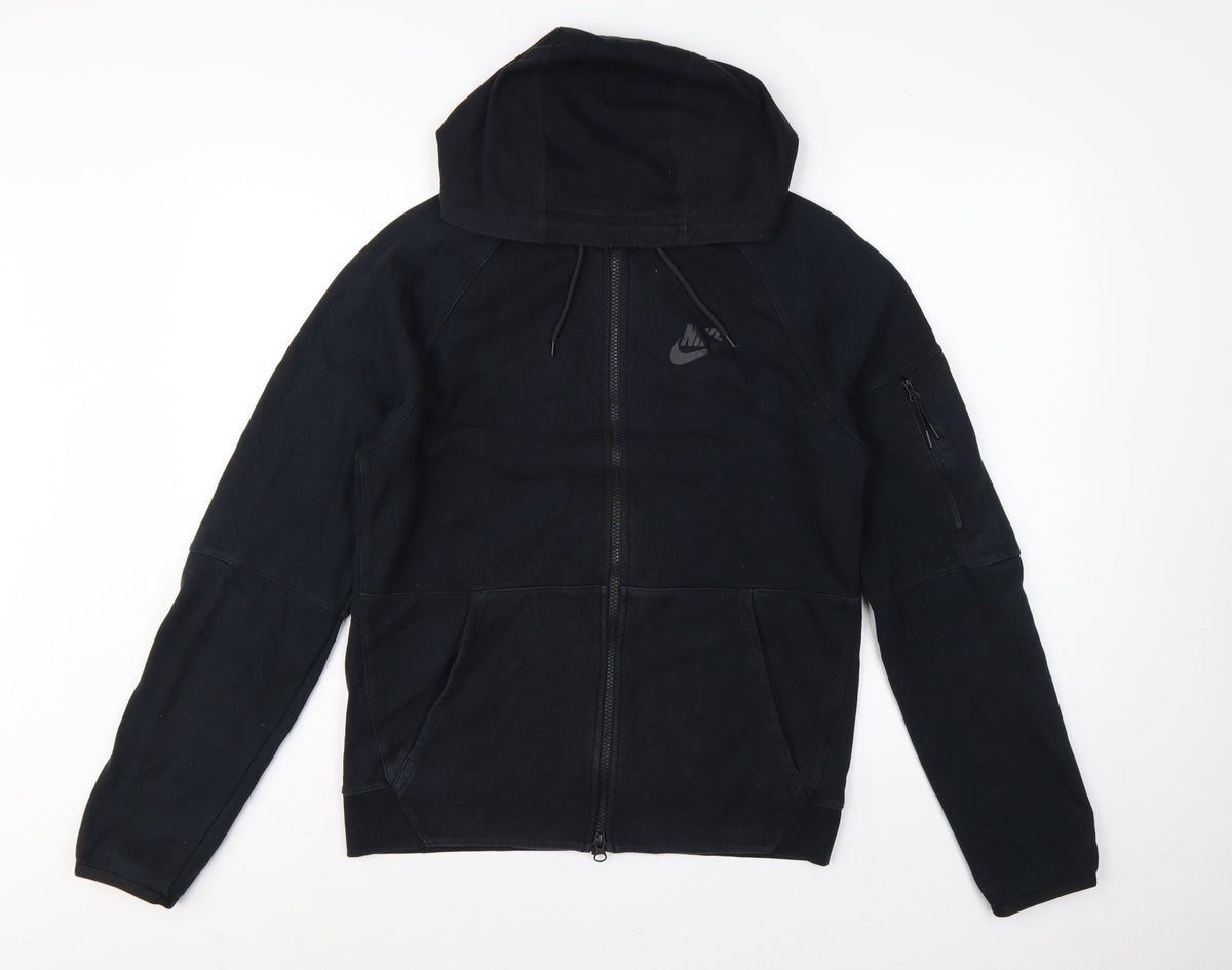 Nike Men’s Black S Full Zip Hooded Logo Sweatshirt Hoodie