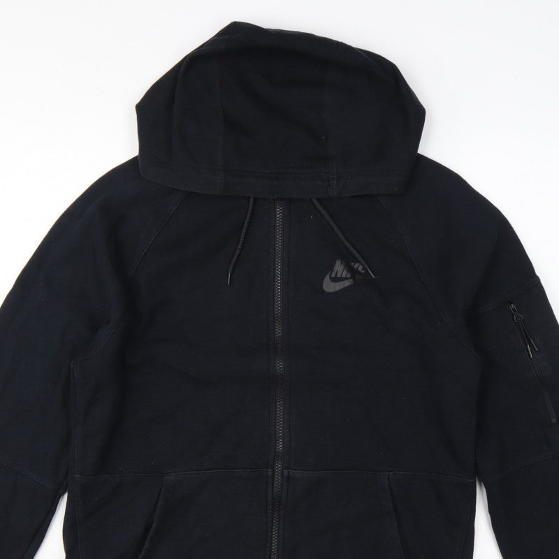 Nike Men’s Black S Full Zip Hooded Logo Sweatshirt Hoodie