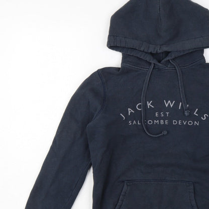 Jack Wills Women’s Navy Blue UK 10 Pullover Logo Hoodie