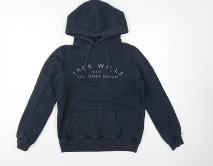 Jack Wills Women’s Navy Blue UK 10 Pullover Logo Hoodie