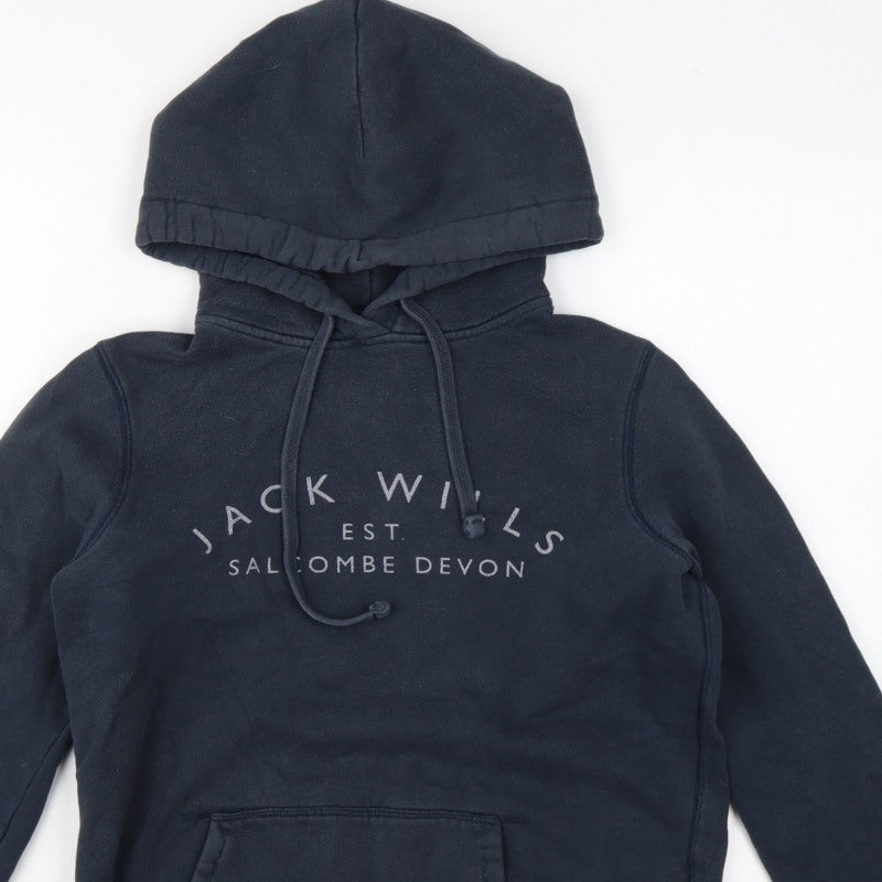 Jack Wills Women’s Navy Blue UK 10 Pullover Logo Hoodie