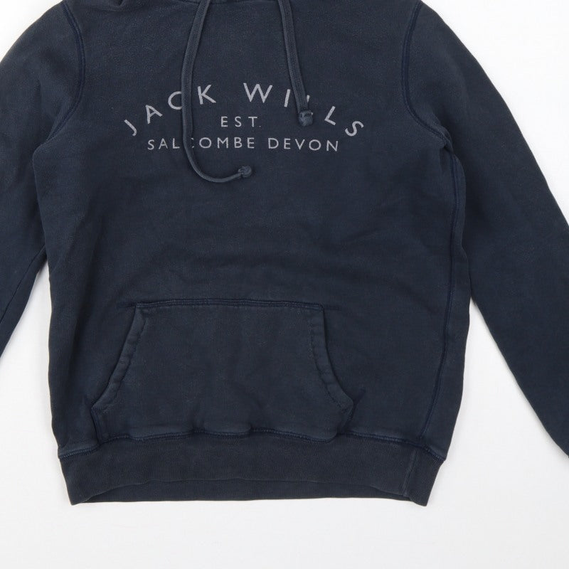 Jack Wills Women’s Navy Blue UK 10 Pullover Logo Hoodie