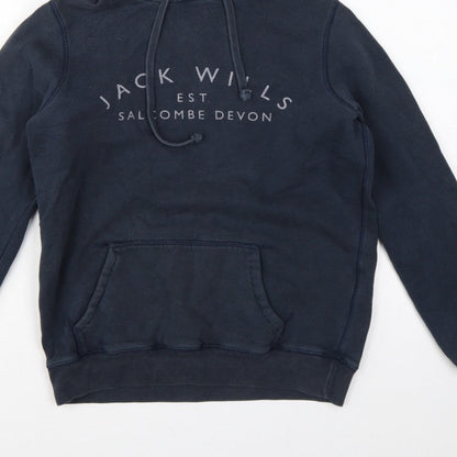 Jack Wills Women’s Navy Blue UK 10 Pullover Logo Hoodie