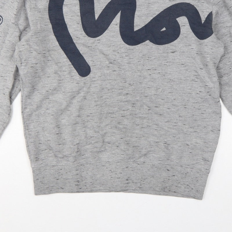 Money Men's Grey M Graphic Logo Crew Neck Pullover Sweatshirt