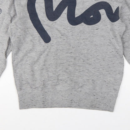 Money Men's Grey M Graphic Logo Crew Neck Pullover Sweatshirt