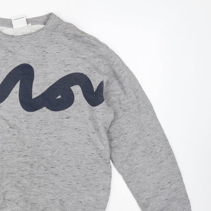 Money Men's Grey M Graphic Logo Crew Neck Pullover Sweatshirt