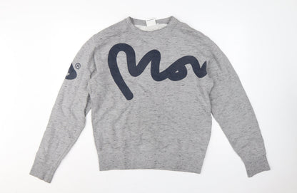 Money Men's Grey M Graphic Logo Crew Neck Pullover Sweatshirt