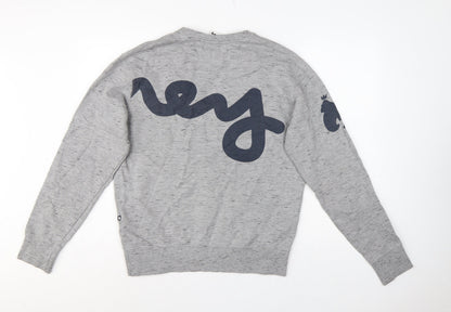 Money Men's Grey M Graphic Logo Crew Neck Pullover Sweatshirt