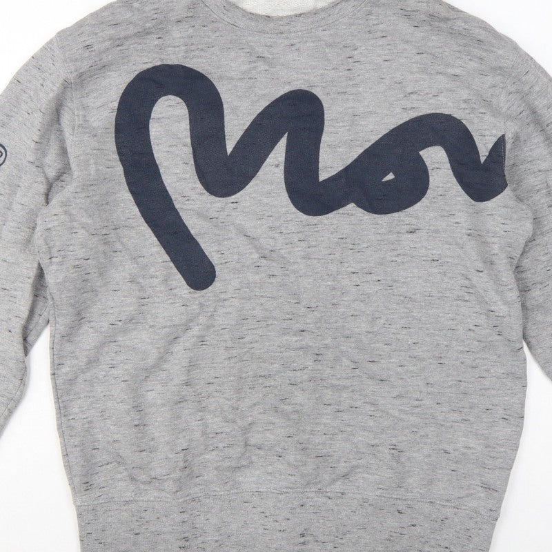 Money Men's Grey M Graphic Logo Crew Neck Pullover Sweatshirt