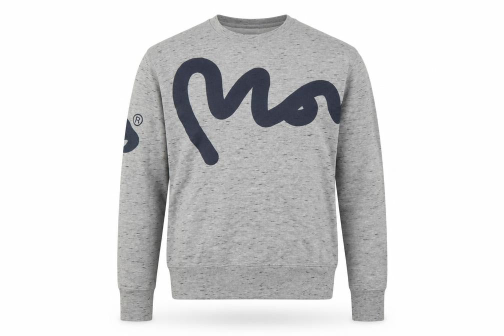 Money Men's Grey M Graphic Logo Crew Neck Pullover Sweatshirt