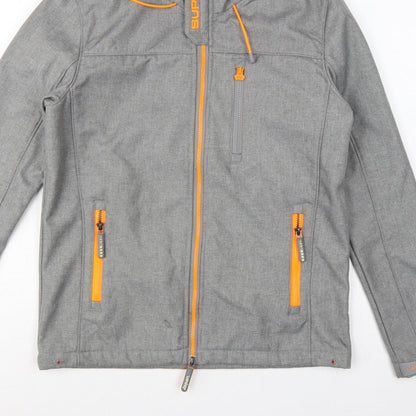 Superdry Men Grey M Windtrekker Hooded Softshell Windbreaker Jacket