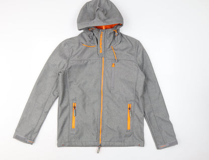 Superdry Men Grey M Windtrekker Hooded Softshell Windbreaker Jacket