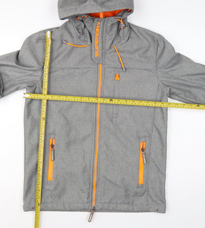 Superdry Men Grey M Windtrekker Hooded Softshell Windbreaker Jacket