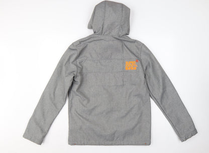 Superdry Men Grey M Windtrekker Hooded Softshell Windbreaker Jacket