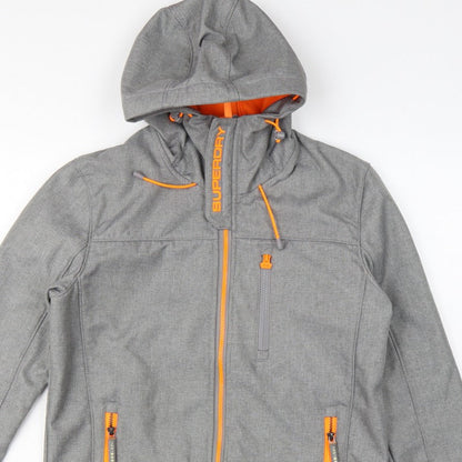 Superdry Men Grey M Windtrekker Hooded Softshell Windbreaker Jacket