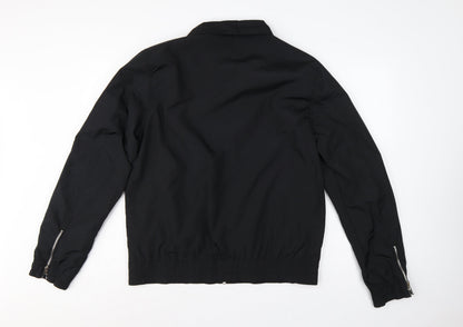Brave Soul Men’s Black L Bomber Jacket Collared Full Zip