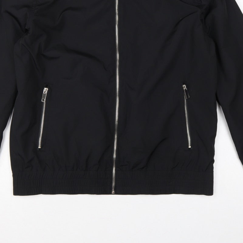Brave Soul Men’s Black L Bomber Jacket Collared Full Zip