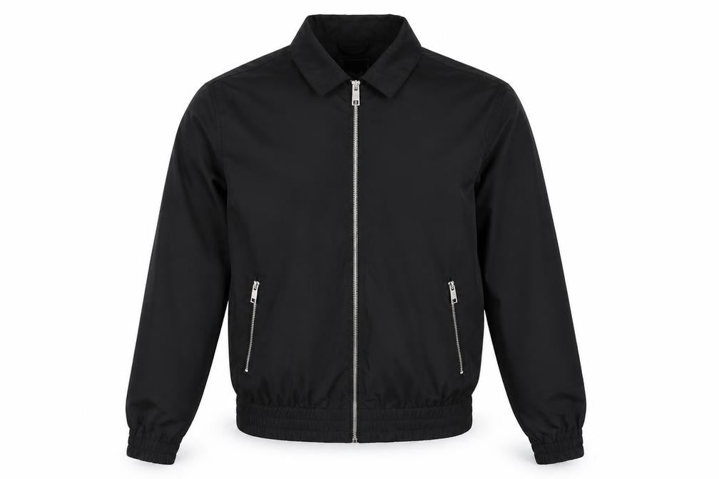 Brave Soul Men’s Black L Bomber Jacket Collared Full Zip