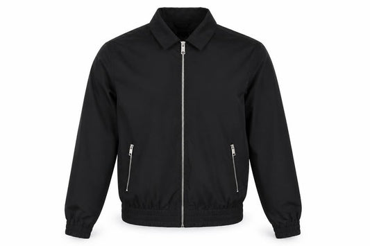 Brave Soul Men’s Black L Bomber Jacket Collared Full Zip