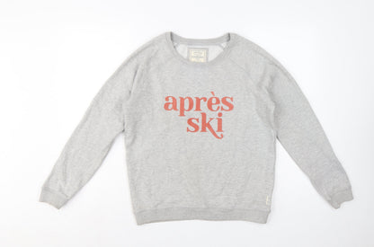 Fat Face Women’s Grey S Aprés Ski Graphic Pullover Sweatshirt