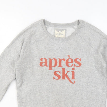 Fat Face Women’s Grey S Aprés Ski Graphic Pullover Sweatshirt