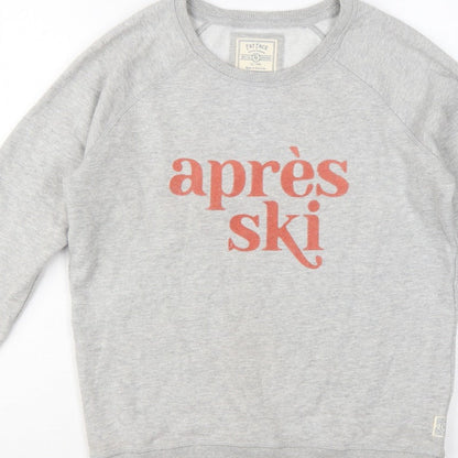 Fat Face Women’s Grey S Aprés Ski Graphic Pullover Sweatshirt