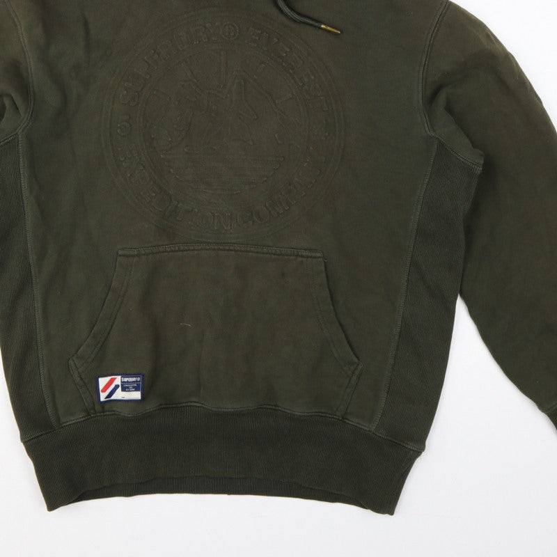 Superdry Men’s Green M Pullover Hoodie Army Logo Graphic Fleece