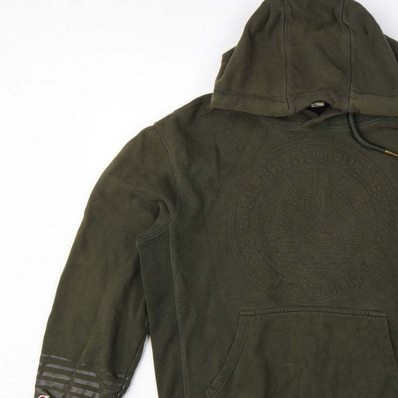 Superdry Men’s Green M Pullover Hoodie Army Logo Graphic Fleece