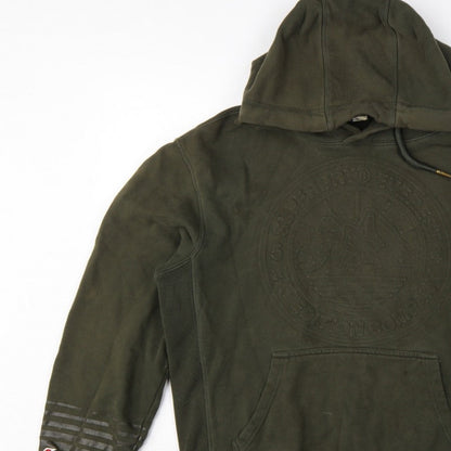 Superdry Men’s Green M Pullover Hoodie Army Logo Graphic Fleece
