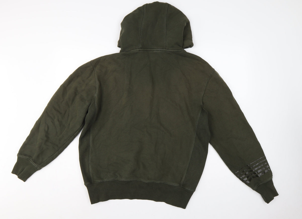 Superdry Men’s Green M Pullover Hoodie Army Logo Graphic Fleece