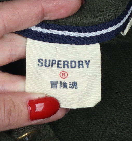 Superdry Men’s Green M Pullover Hoodie Army Logo Graphic Fleece