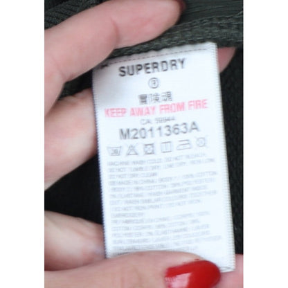 Superdry Men’s Green M Pullover Hoodie Army Logo Graphic Fleece