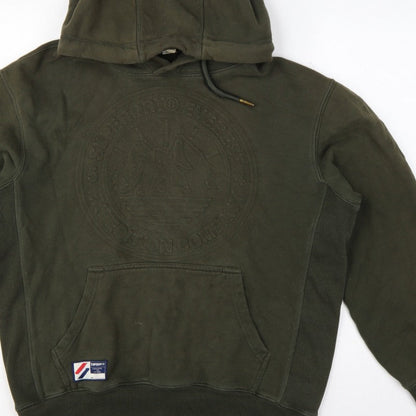 Superdry Men’s Green M Pullover Hoodie Army Logo Graphic Fleece