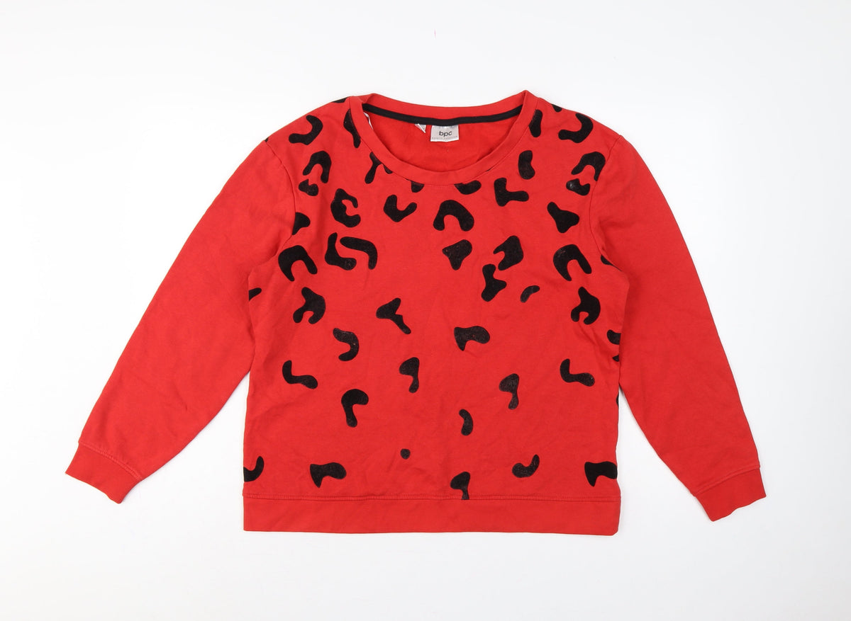 bpc Bonprix Women Red Leopard Print Sweatshirt UK 12 Pullover