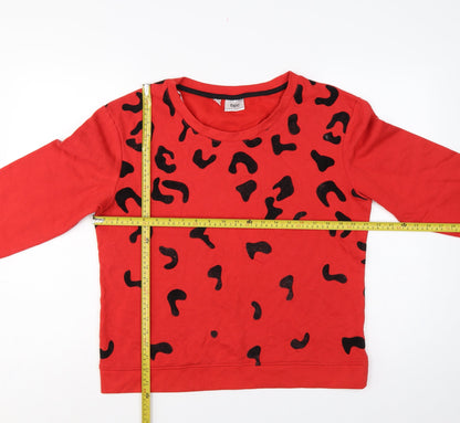 bpc Bonprix Women Red Leopard Print Sweatshirt UK 12 Pullover