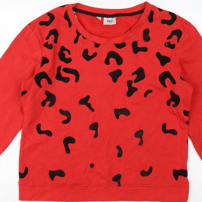 bpc Bonprix Women Red Leopard Print Sweatshirt UK 12 Pullover