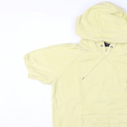 Gap Women's Yellow XL Short Sleeve Pullover Hoodie Kangaroo Pocket