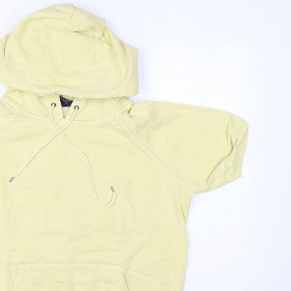 Gap Women's Yellow XL Short Sleeve Pullover Hoodie Kangaroo Pocket