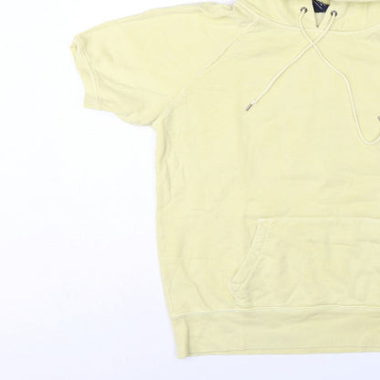 Gap Women's Yellow XL Short Sleeve Pullover Hoodie Kangaroo Pocket