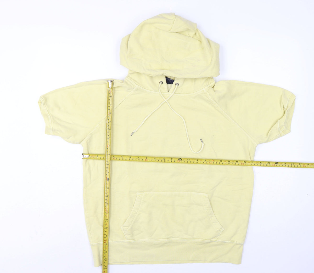 Gap Women's Yellow XL Short Sleeve Pullover Hoodie Kangaroo Pocket