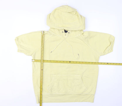Gap Women's Yellow XL Short Sleeve Pullover Hoodie Kangaroo Pocket