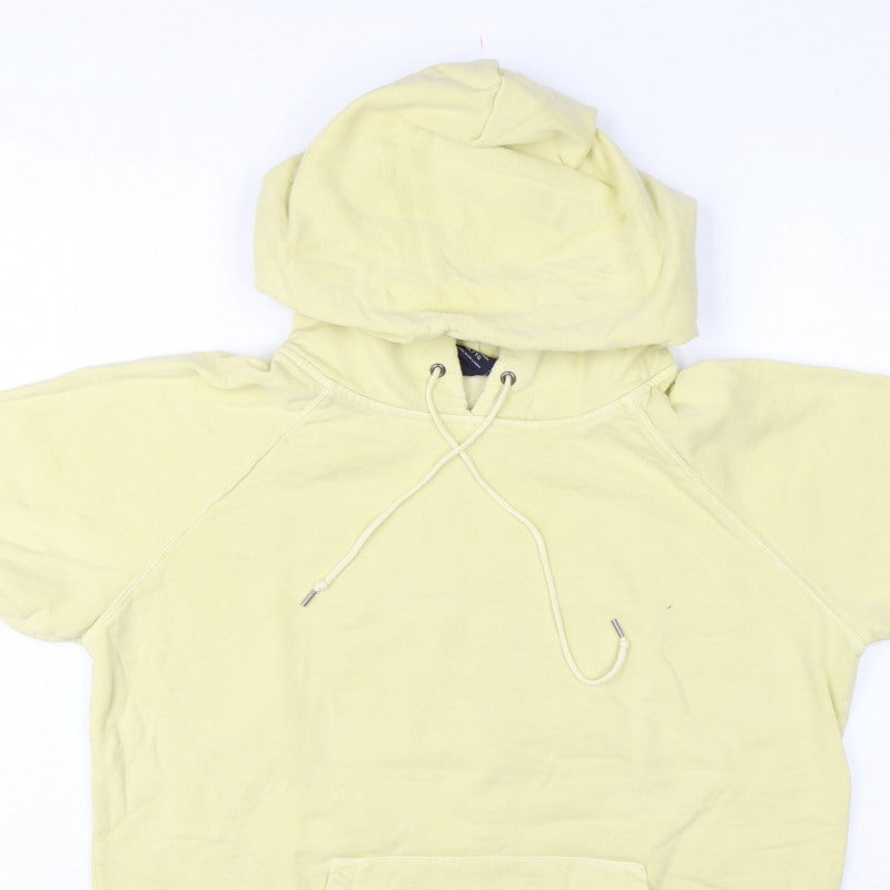 Gap Women's Yellow XL Short Sleeve Pullover Hoodie Kangaroo Pocket