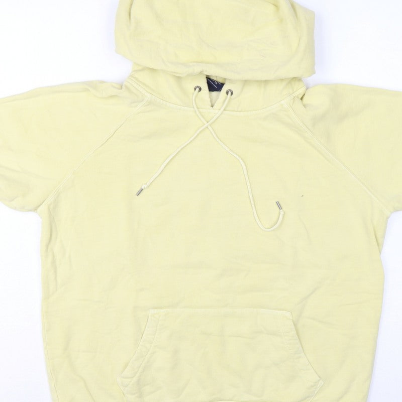 Gap Women's Yellow XL Short Sleeve Pullover Hoodie Kangaroo Pocket