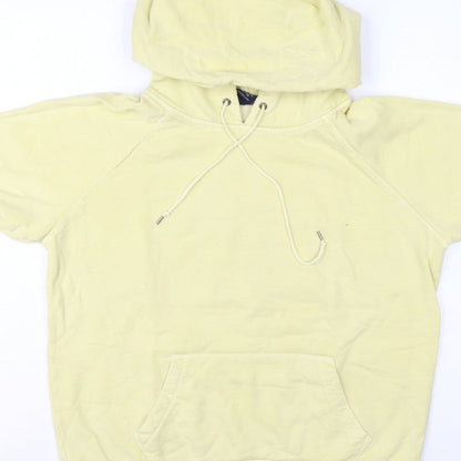 Gap Women's Yellow XL Short Sleeve Pullover Hoodie Kangaroo Pocket