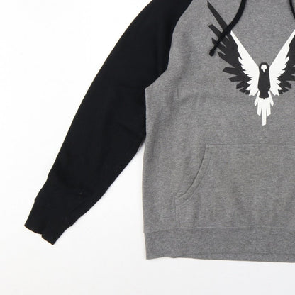 Maverick Logan Paul Men's Grey Black S Eagle Graphic Pullover Hoodie