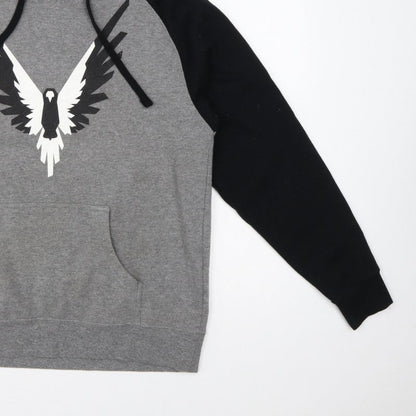 Maverick Logan Paul Men's Grey Black S Eagle Graphic Pullover Hoodie