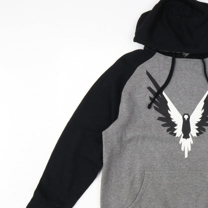 Maverick Logan Paul Men's Grey Black S Eagle Graphic Pullover Hoodie