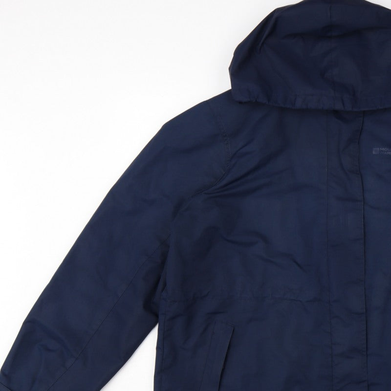 Mountain Warehouse Women’s Blue UK 16 Hooded Water Resistant Rain Jacket