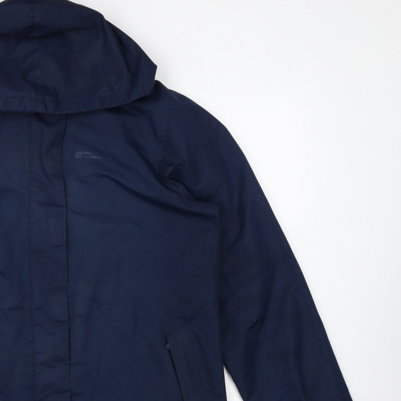 Mountain Warehouse Women’s Blue UK 16 Hooded Water Resistant Rain Jacket