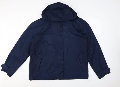 Mountain Warehouse Women’s Blue UK 16 Hooded Water Resistant Rain Jacket